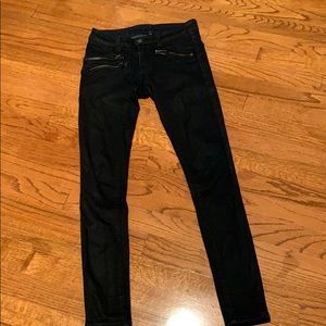 Carmar stretchy jeans with zippers. Dark blue